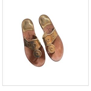 Jack Rogers Gold Classic Sandals